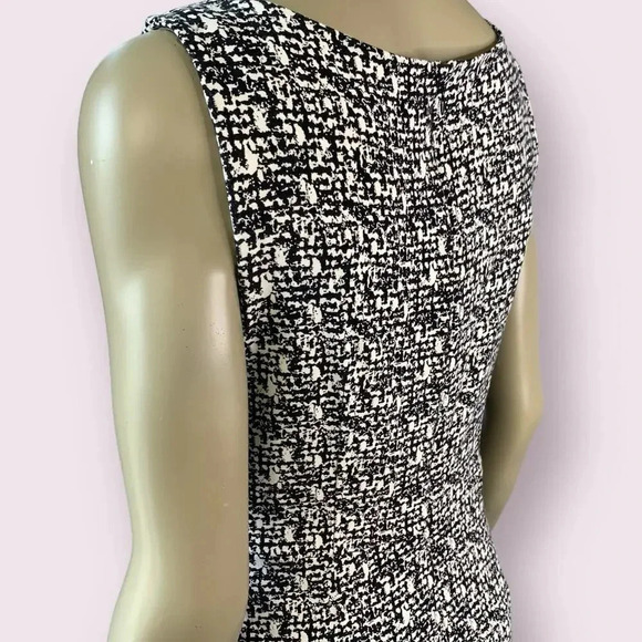 Ann Taylor Sleeveless Ruched Shift Casual Dress Stretch Size 10 Black and White - Picture 11 of 16